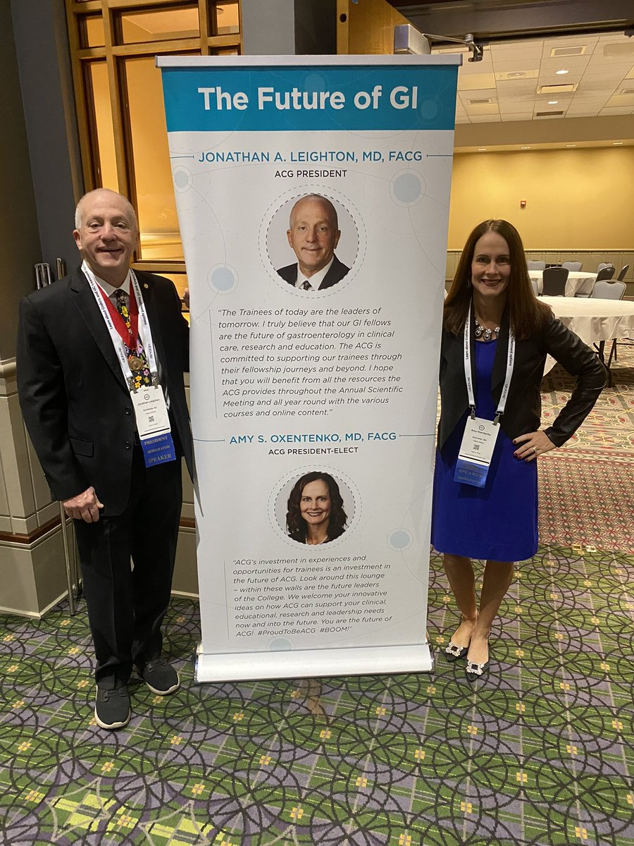 Dr. Leighton and Dr. Oxentenko represent the entire ACG leadership in showing their deep commitment to advancing the #FutureofGI!  

All #GIfellows are welcome to stop by the Trainee Lounge at #ACG2024 - Room 123!