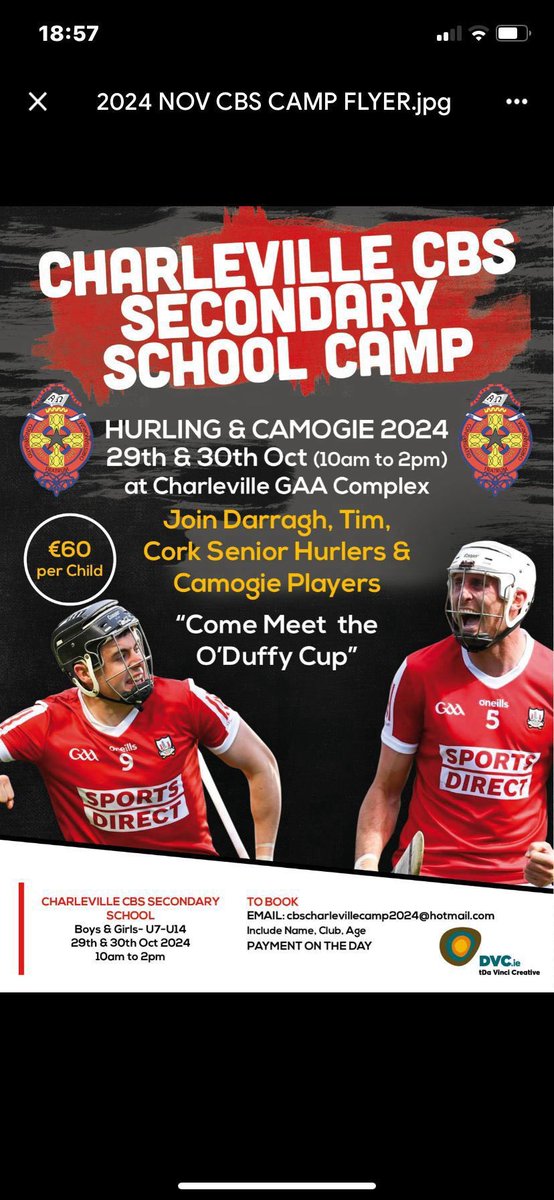 CHARLEVILLEGAA's tweet photo. Register by email or at 9.30am in the Clubhouse tomorrow https://t.co/X3EPMElRIu