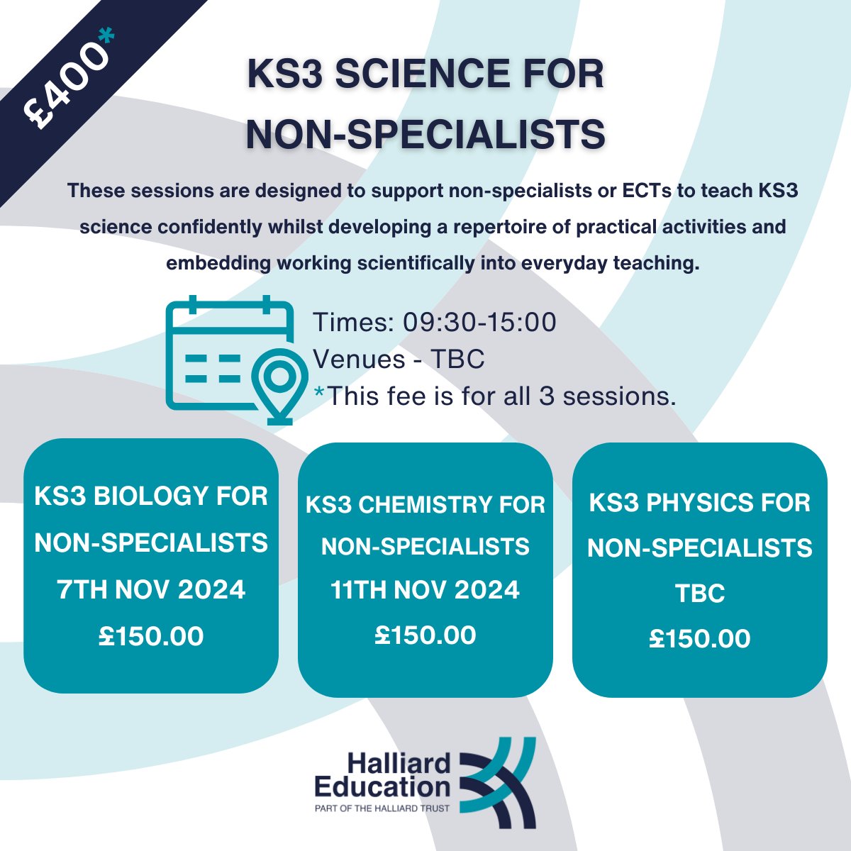 Join us for this Health and Safety in Science CPD  designed to support teachers in making the best choices for safety in the science classroom.

🎟 Book here: eventbrite.co.uk/e/health-and-s…

#Science #Cheshire #Wirral #RemoteCPD #ScienceLeader #HealthandSafety #SecondaryScience