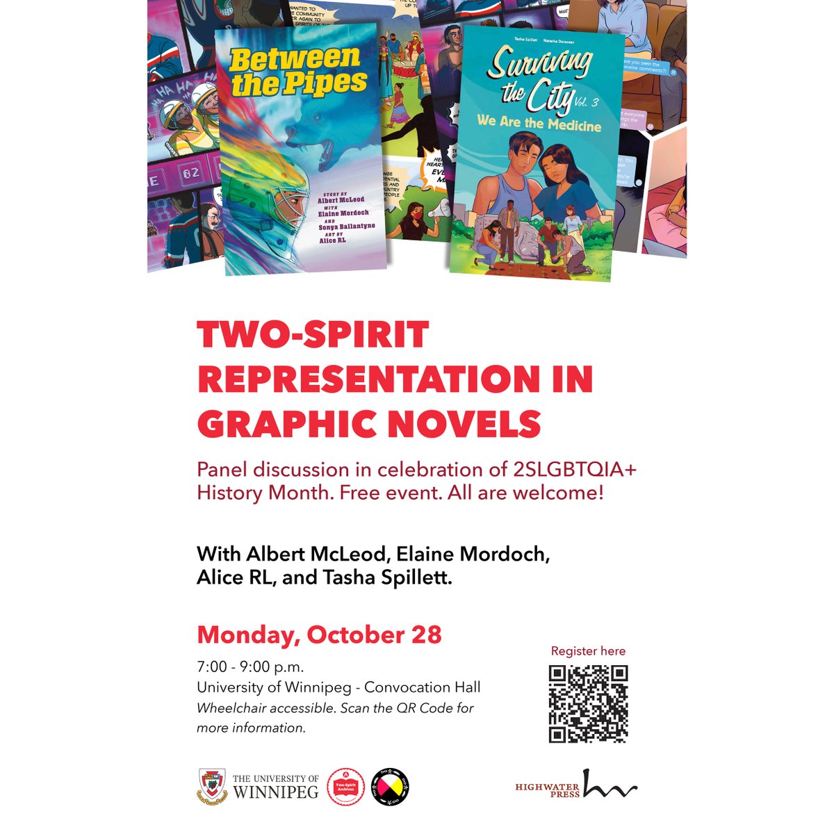 October is 2SLGBTQIA+ History Month and you can help celebrate by joining "Two-Spirit Representation in Graphic Novels" on Monday, October 28. uwinnipeg.ca.libcal.com/event/3847198