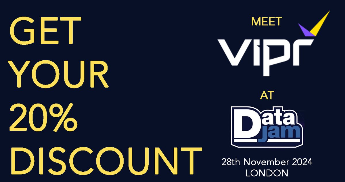Vipr_Solutions's tweet image. We are delighted to attend the TINTech DataJam event in London,  November 28th. DM us if you would like to take advantage of a 20% discount. Contact us today: eu1.hubs.ly/H0dkxZM0

#DataJam #InsuranceTech #DataAnalytics #AIAutomation #InsuranceSector #VIPR