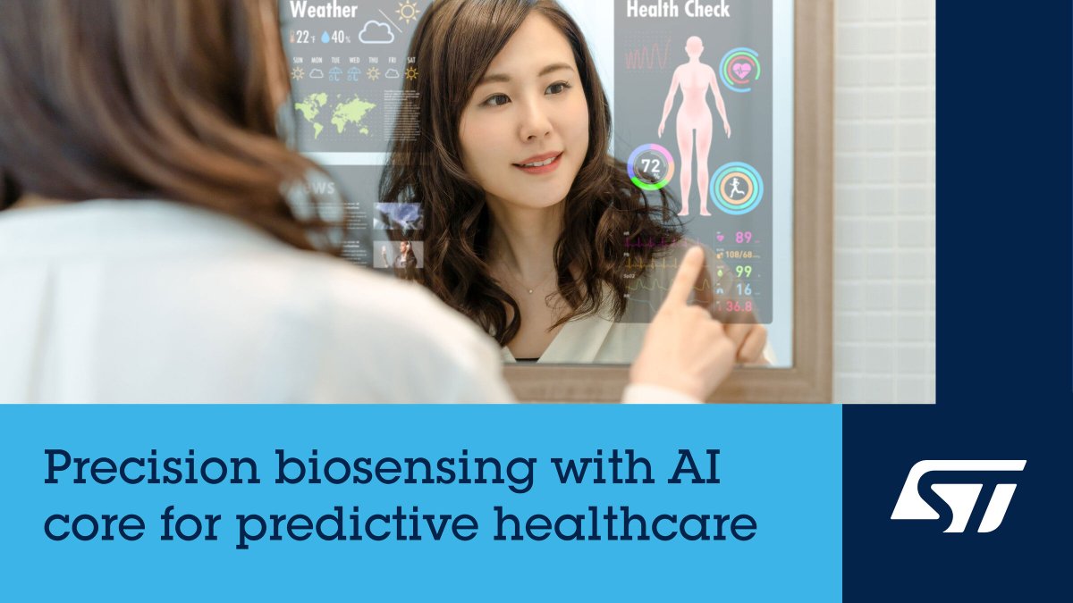 ST_World's tweet image. #STMicroelectronics innovative #biosensing technology enables next-generation #wearables for individual #healthcare and fitness. 
🔍 Read more: spkl.io/6010frnAw
#biosensor #sensors #AI