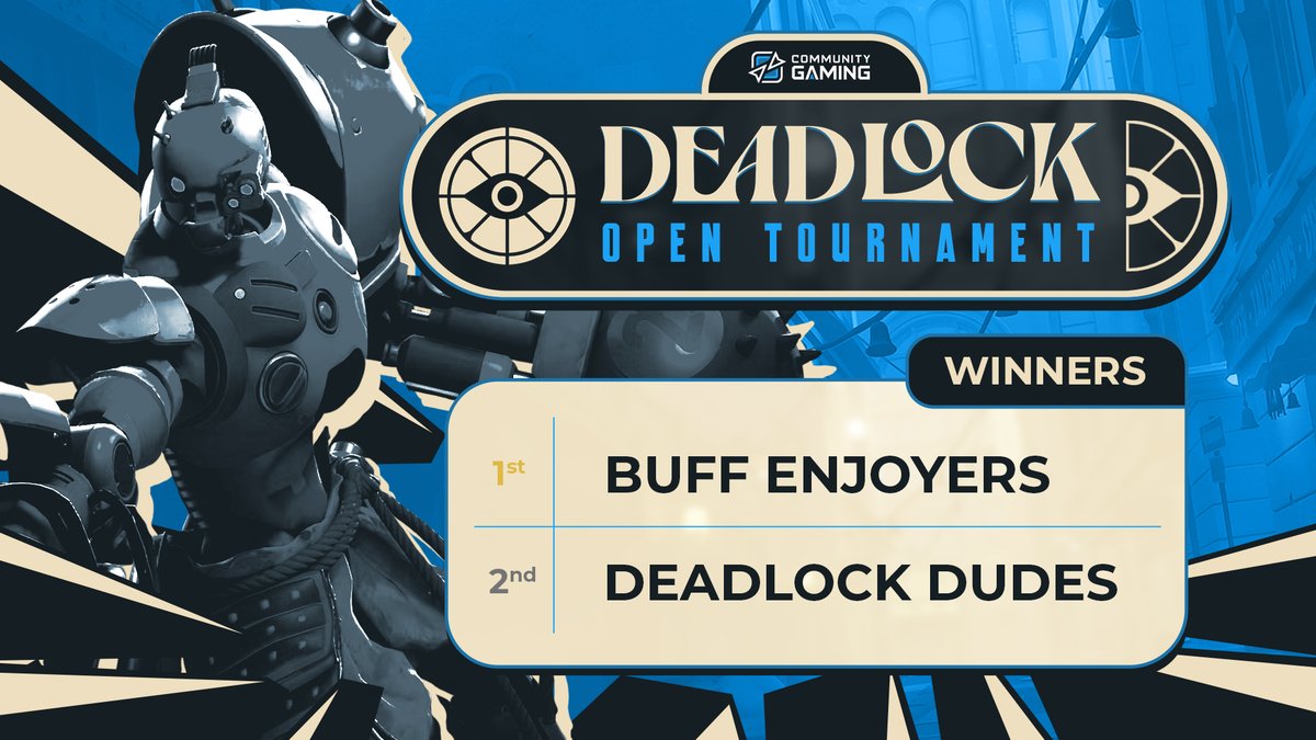 CommunityGaming's tweet image. 🎉 Congrats to the winners of the Deadlock Tournament! 🏆

🥇 Buff Enjoyers: @MikaelS_1, @piggyxdd, @TrackballZerggy, @Dimov___, @Lystic__ and Sharyk — well deserved victory! 💪🔥

🥈 Deadlock Dudes — awesome effort and great games! 👏