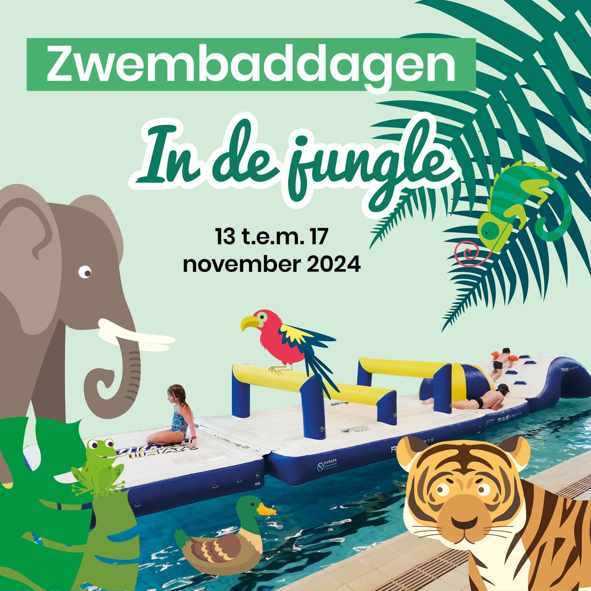 StadDeinze's tweet photo. 🏊‍♂️ Duik van woensdag 13 t.e.m. zondag 17 november het avontuur in tijdens de Zwembaddagen in zwembad Palaestra.

🎉 Activiteiten voor grote en kleine zwemmers. 

📅 Tip: voor sommige activiteiten is inschrijven nodig. Meer informatie vind je via https://t.co/cIL7h32SWp. https://t.co/M4Ghtw44FN