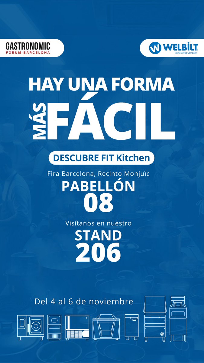 Los visitantes #GastronomicForumbcn tendrán la oportunidad de descubrir
#FITKitchen, la solución que está cambiando el rumbo de la hostelería, a través de demostraciones en vivo y el asesoramiento de nuestro fantástico equipo de #WelbiltIberia