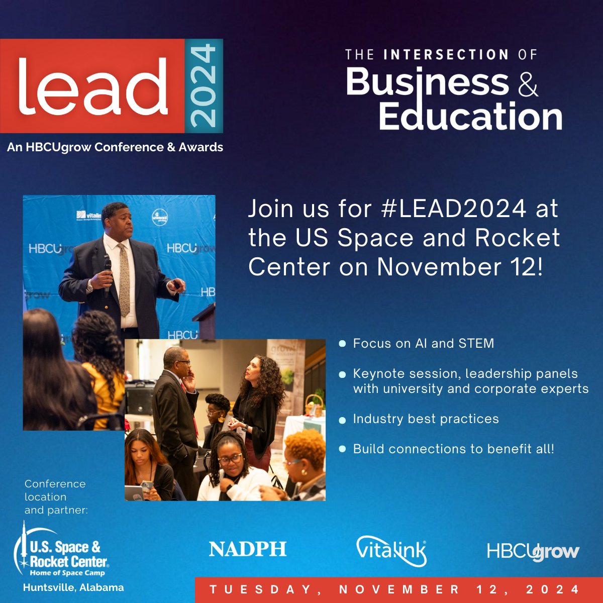 HBCUgrow's tweet photo. The countdown to #LEAD2024 is here! 🎊
Only 2 weeks to go. Attendees can experience how we bring business, education and  Have you signed up? 🥰 #LEAD2024 #AI #HealthEquity #CommunityImpact #HBCUGrow
https://t.co/UdHiooacru https://t.co/1joWPmGQsB