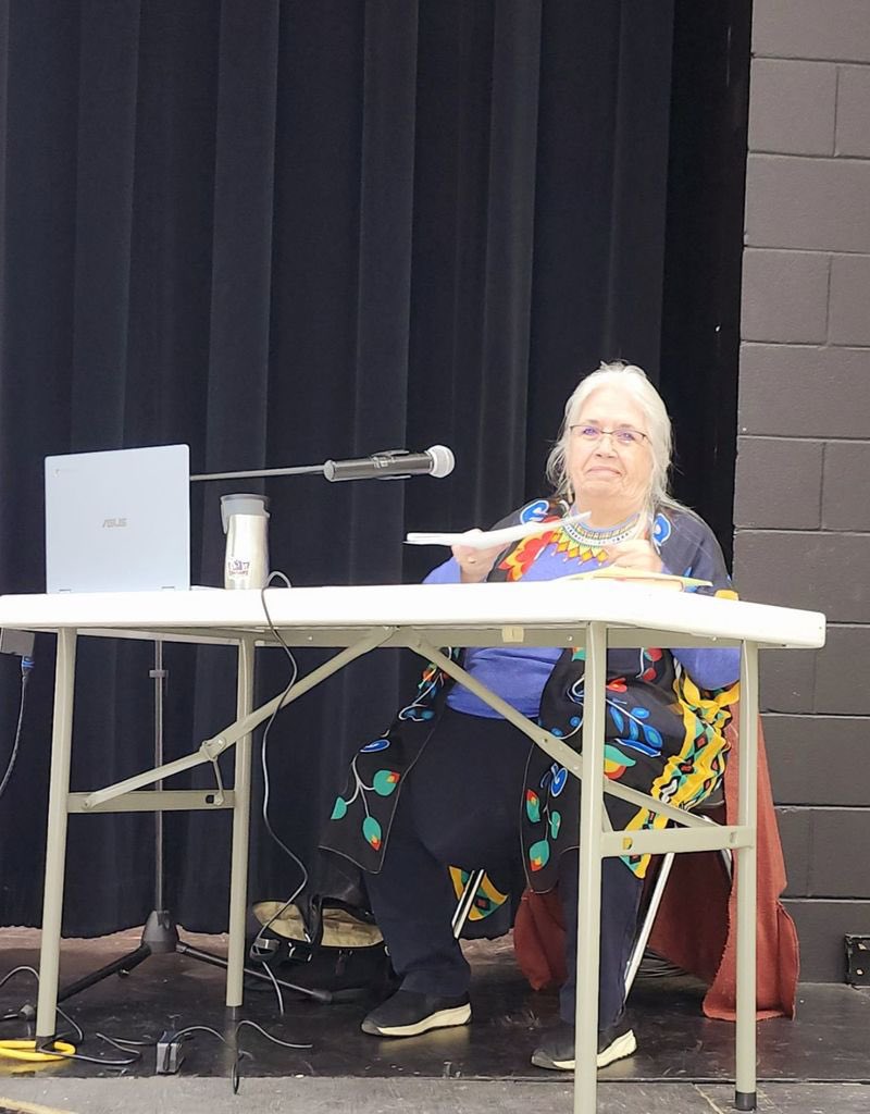 Author Michelle Good speaking to teachers on the importance of truth telling and its role in reconciliation. Thank you for your insights Michelle!