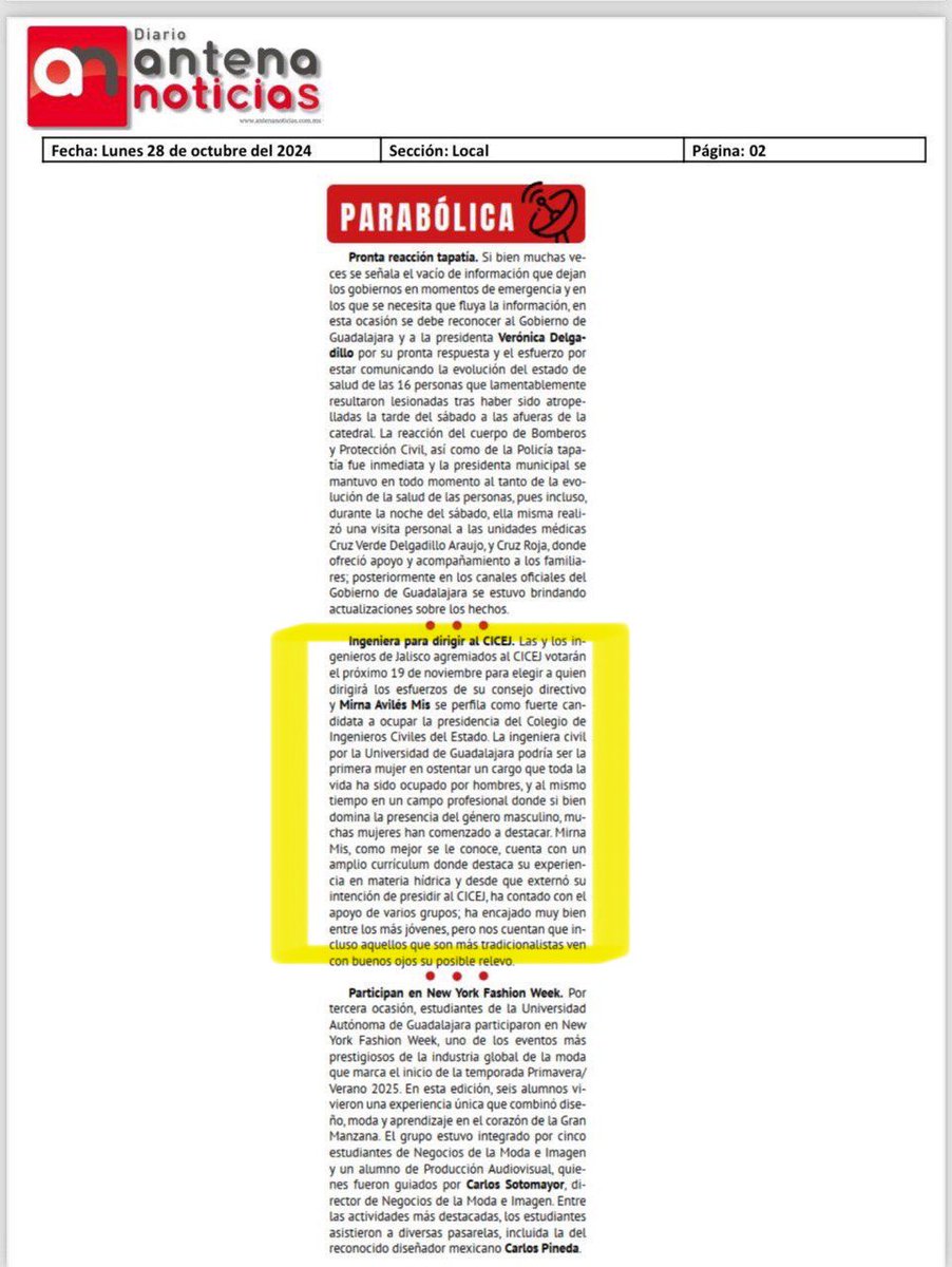 ingmirnamis's tweet photo. 💛 Los proyectos que destacan son aquellos que muestran calidad, trabajo en equipo y generan un impacto positivo.

📰 Les comparto estas notas en donde nuestro plan de acción ha sido mencionado en esta contienda por la presidencia del CICEJ.

Vamos con todo Planilla Amarilla!! 🟡 https://t.co/pH8MGMvcuB
