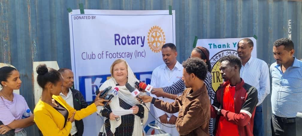 Wonderful to see the fruits of fundraising efforts by Australians to purchase medical equipment for <a href="/ayder_hospital/">Ayder Hospital CHS_MU</a> in #Mekelle. Great to be here at Ayder with CEO Dr Kibrom to open this container of equipment such as dialysis chairs, hospital beds, trolleys, nebulizers, patient