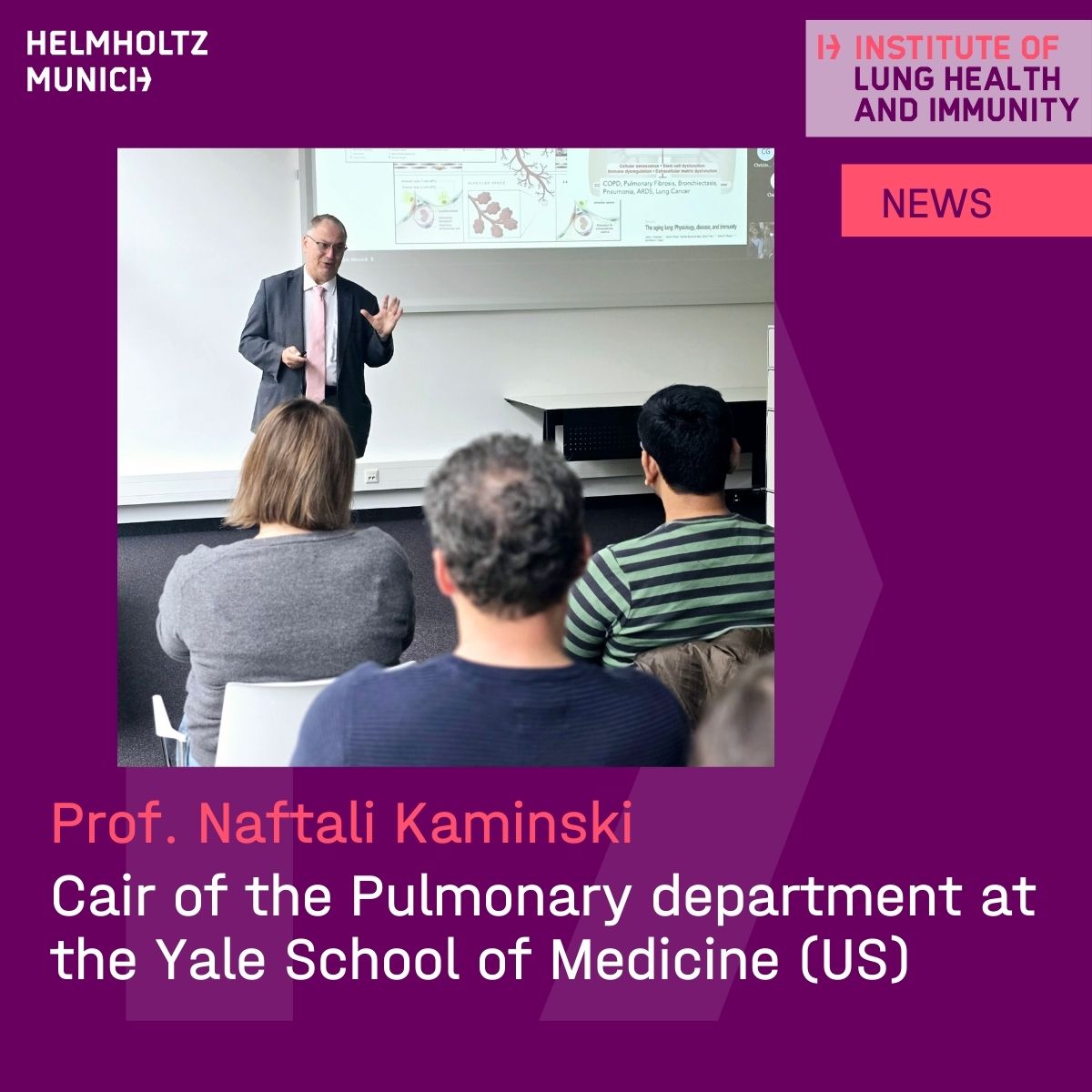 Institute of Lung Health and Immunity (@lunghealthmuc) on Twitter photo Excited to have Naftali Kaminski (<a href="/KaminskiMed/">Naftali Kaminski</a>) at LHI/<a href="/HelmholtzMunich/">Helmholtz Munich | @HelmholtzMunich</a> with an insightful overview of 30 years of experience in the lung fibrosis field and new insights into how the lung ages.
Unforgettable citation by Naftali: “You only see things you shine the light upon!” Excited to have Naftali Kaminski (<a href="/KaminskiMed/">Naftali Kaminski</a>) at LHI/<a href="/HelmholtzMunich/">Helmholtz Munich | @HelmholtzMunich</a> with an insightful overview of 30 years of experience in the lung fibrosis field and new insights into how the lung ages.
Unforgettable citation by Naftali: “You only see things you shine the light upon!”