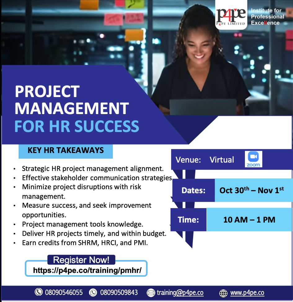 P4PEtwt's tweet image. Master HR Project Management in Just 3 Days. Register now! 👉 p4pe.co/training/pmhr
#HRProjectManagement #ProfessionalGrowth #HRTraining #Leadership #P4PEAcademy