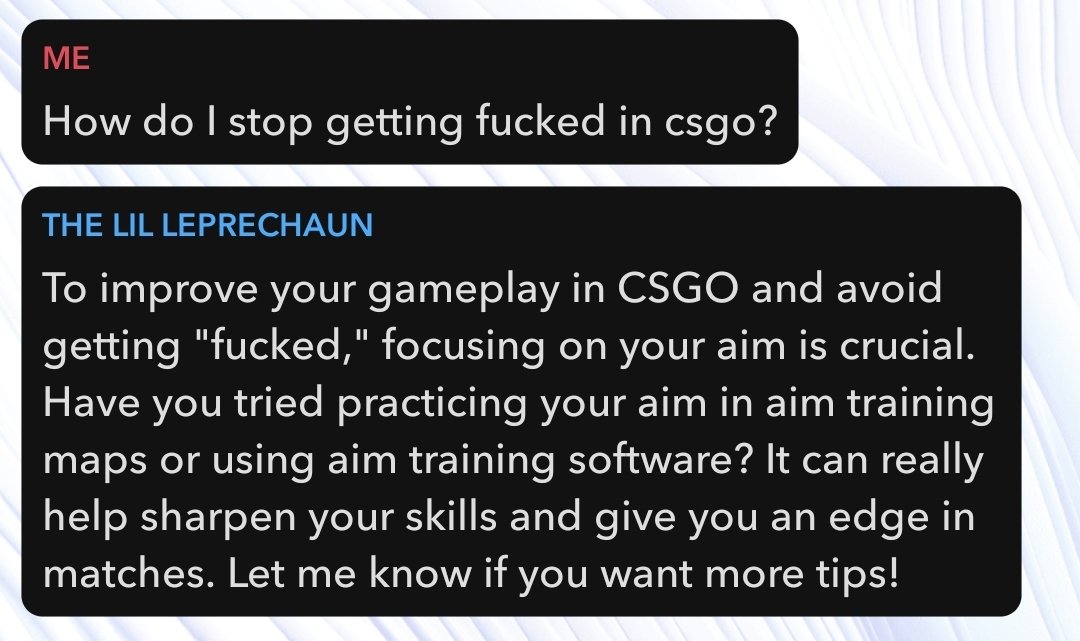 BoozyCS's tweet image. Snapchat AI with the helpful tips