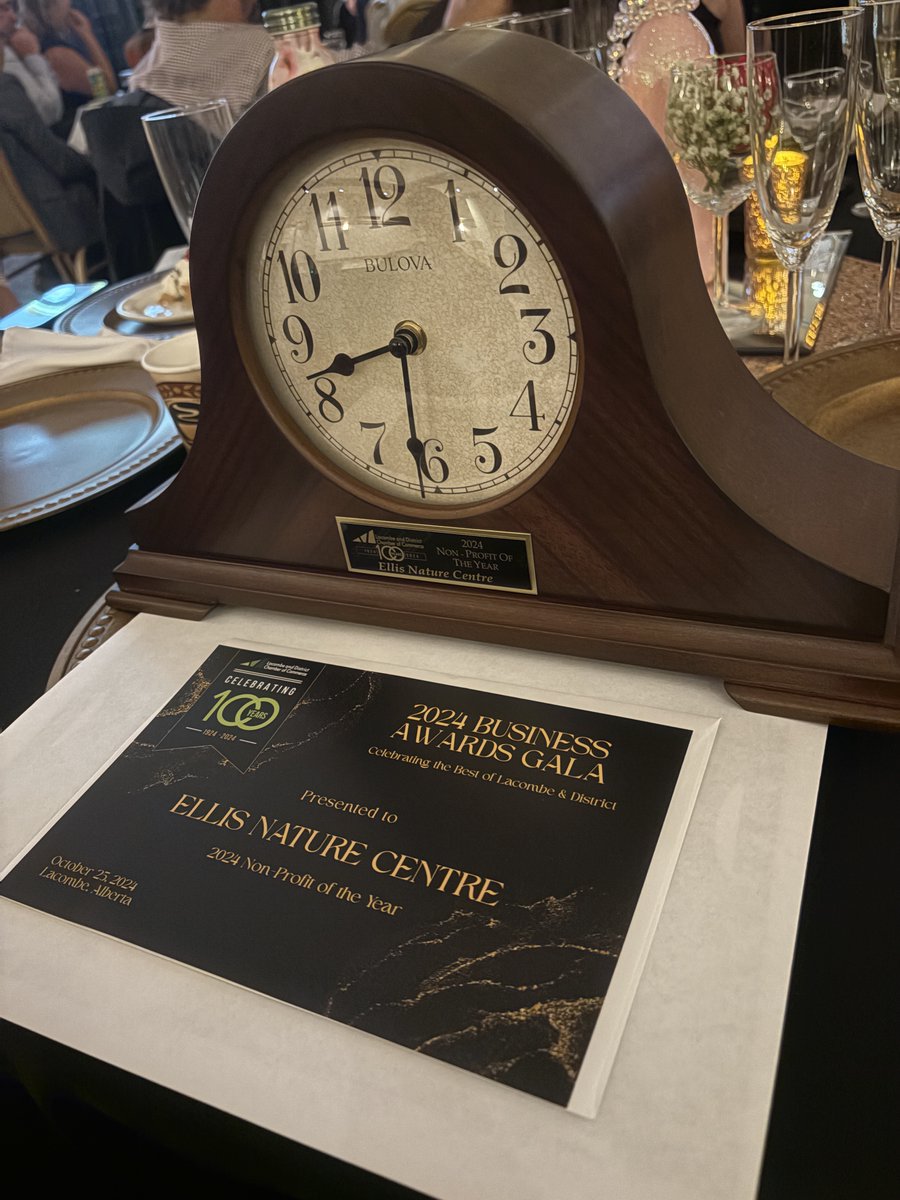 EllisNatCentre's tweet photo. We were honoured on Friday to be awarded non-profit of the year by the @LacombeChamber! This is a massive recognition from the Lacombe community &amp; we were grateful to be chosen. Thank you for your support, donations, and visits which allowed us to be recognized in this way. https://t.co/CDoMJ2Hi98