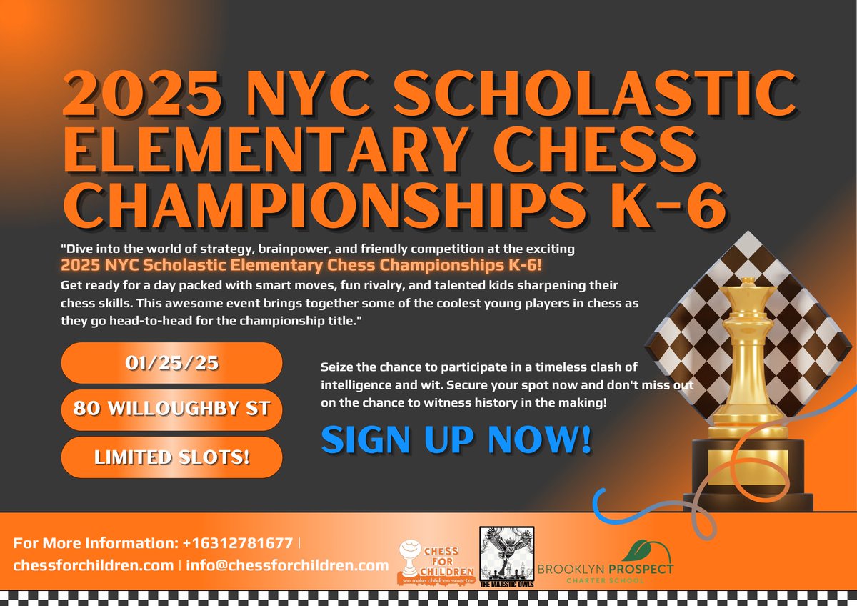 chess4kid's tweet photo. 🏆 Join the Epic Chess Showdown in NYC on January 25, 2025! ♟️ - https://t.co/SCCDKlqyfz https://t.co/BNp1ZbCArK