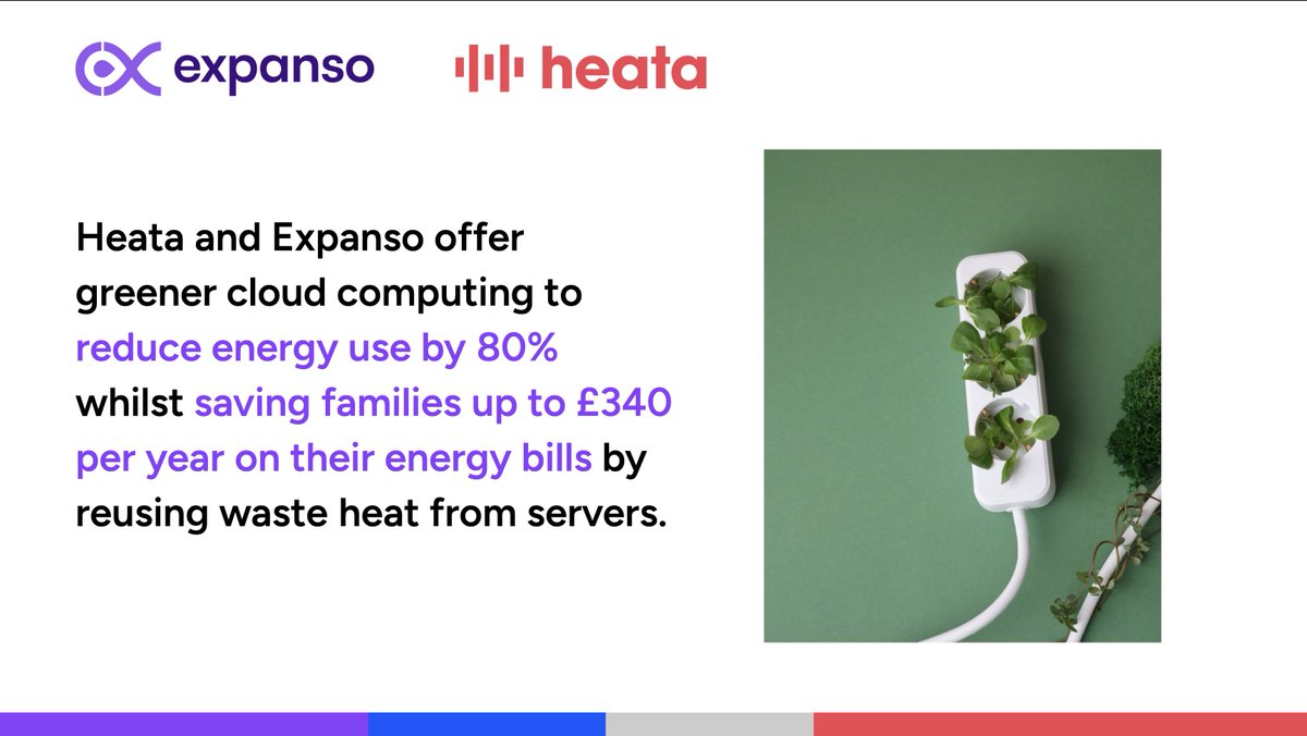 ExpansoIO's tweet photo. We’re thrilled to join forces with @heatacompute to revolutionize cloud computing.

Key Benefits: 
🌱 Reduce energy use by 80% and save families up to £340/year by reusing server waste heat. 
💡 Enable Docker and WASM workloads across Heata’s network. 
💰 Lower costs and faster deployment with distributed infrastructure.

Learn more about how this partnership is transforming cloud computing 

(link in 🧵)