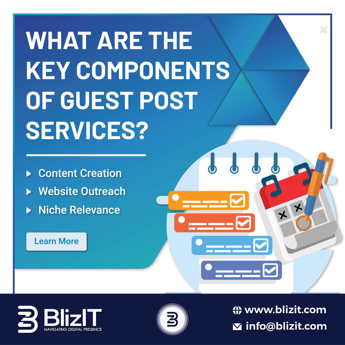 Blizit24's tweet photo. What Are The Key Components of Guest Post Services?
1. Content Creation
2. Website Outreach
3. Backlinking
4. Niche Relevance
5. Quality Control
✅ Connect To Us: https://t.co/izrnIvrNZw
#guestpostservices #digitalmarketing #seo #liveblogspot #guestpost #followforfollowback https://t.co/jQze5ddpts