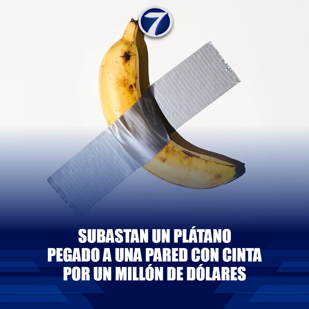 Noti7Guatemala's tweet photo. Increíble: #Subastan un #plátano pegado a una pared por un #millón de dólares 😱➡ https://t.co/jtVsOSVS18 https://t.co/HLoa3arbDF