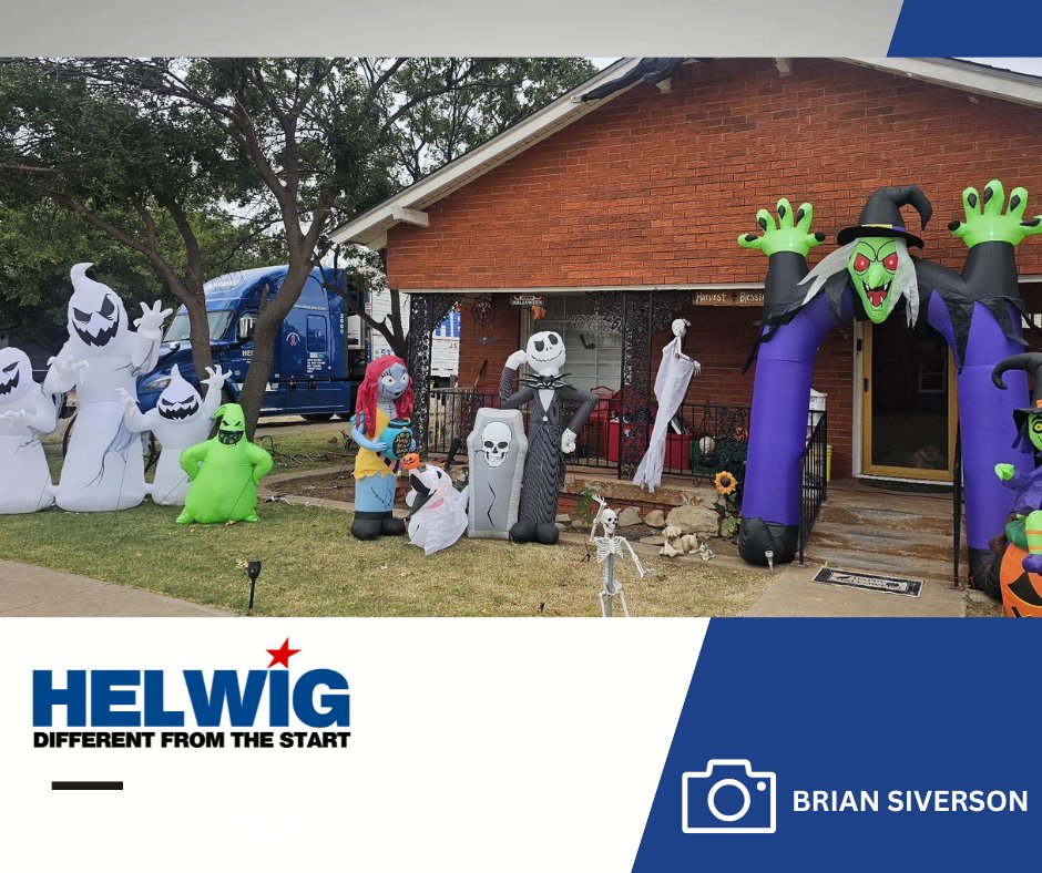 Halloween week is here, and Brian Siverson is in the spirit! Nothing spooky about that beautiful Helwig truck in the background. Drivers, share your best truck photos with us for a chance to be featured on our socials! 

#HelwigFamily #HappyHalloween #ShowUsYourRig