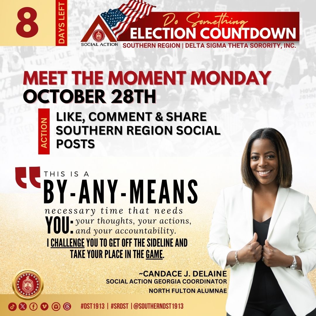 southerndst1913's tweet photo. Day 8! ⏳ We’re in the final stretch and every action counts! 💥

Today’s action: Like, Comment &amp; Share Southern Region’s social posts. 📲 Let’s spread the word and keep the energy high! @northfultonalumnae

#SRDST #DST1913 #SRDoSomething #fortitudeonthefrontline https://t.co/jEGJt5zdIi