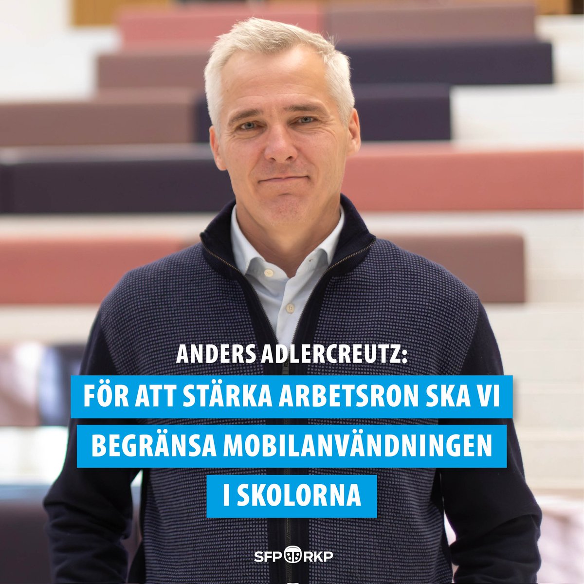SFP • RKP (@sfprkp) on Twitter photo Under SFP:s och undervisningsminister Anders Adlercreutz ledning stärker vi nu arbetsron och begränsar mobilanvändningen i skolorna. Lagförslaget har idag skickats på utlåtanderunda.
<a href="/adleande/">Anders Adlercreutz</a> Under SFP:s och undervisningsminister Anders Adlercreutz ledning stärker vi nu arbetsron och begränsar mobilanvändningen i skolorna. Lagförslaget har idag skickats på utlåtanderunda.
<a href="/adleande/">Anders Adlercreutz</a>