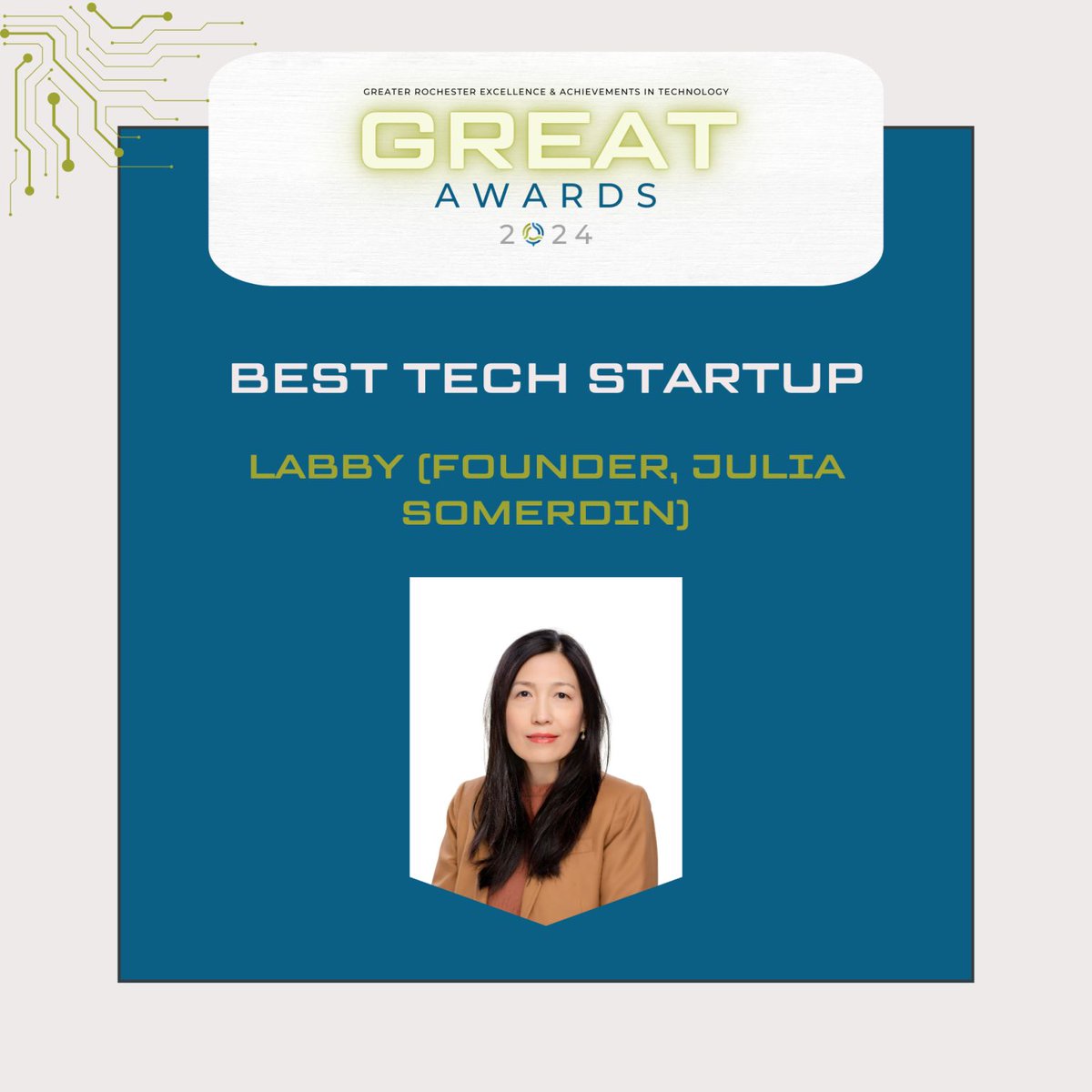 Luminate Accelerator (@luminateroc) on Twitter photo It’s great to see past cohorts achieving “great” things, with recent recognition at <a href="/techrochester/">TechRochester</a>'s GREAT Awards. Shoutout to <a href="/Labbyinc/">Labby</a> (Cohort 6) for earning the Best Tech Startup Award and to <a href="/circleoptics/">Circle Optics</a>' Hydra II Team (Cohort 2) for securing the Outstanding Tech Team Award! It’s great to see past cohorts achieving “great” things, with recent recognition at <a href="/techrochester/">TechRochester</a>'s GREAT Awards. Shoutout to <a href="/Labbyinc/">Labby</a> (Cohort 6) for earning the Best Tech Startup Award and to <a href="/circleoptics/">Circle Optics</a>' Hydra II Team (Cohort 2) for securing the Outstanding Tech Team Award!