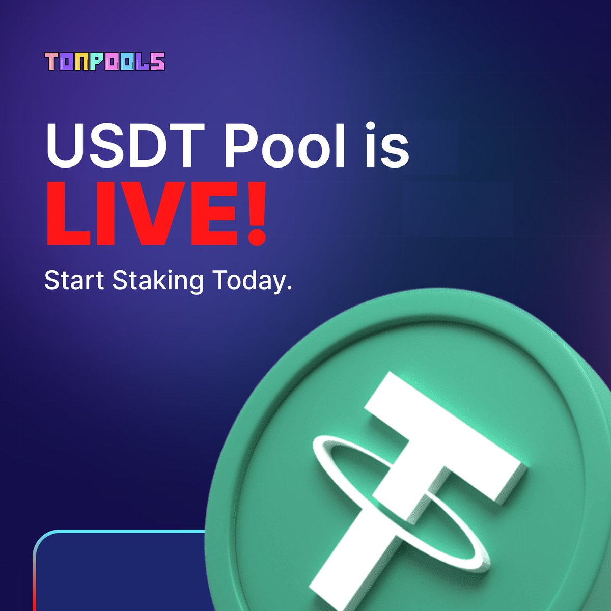 TonPools_Com's tweet image. Aaaand.. it’s LIVE! 🔥
Our USDT Pool is live on TONPools. 🤑

Stake USDT and win prizes in the weekly draw.

Here’s how it works:

▶️ Stake USDT
▶️ Higher the amount staked, the better your odds of winning
▶️ Earn rewards in the weekly draw

Withdraw the staked USDT at any time.…