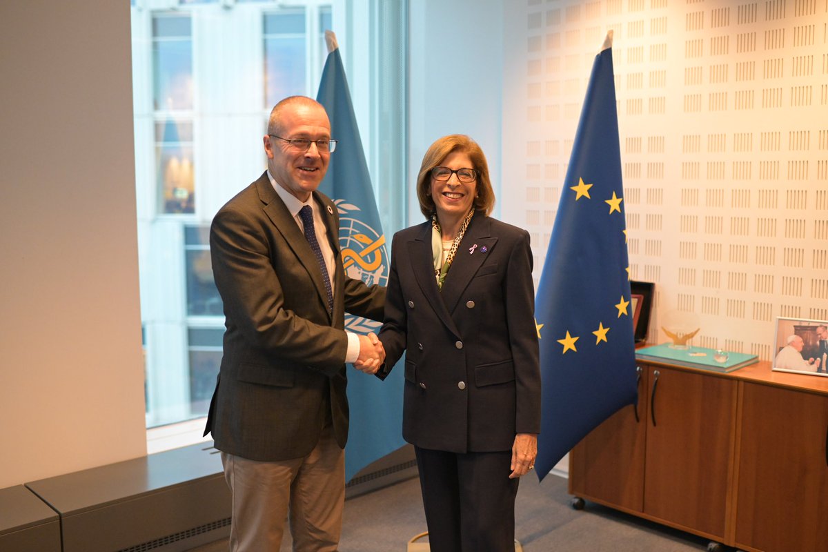 SKyriakidesEU's tweet photo. Excellent discussion with @WHOatEU Regional Director, Dr @hans_kluge, ahead of the 74th Session on the @WHO Regional Committee for Europe.
 
I want to sincerely thank him for our close cooperation in the past five years.
 
#HealthUnion https://t.co/1nlSlBMM0d