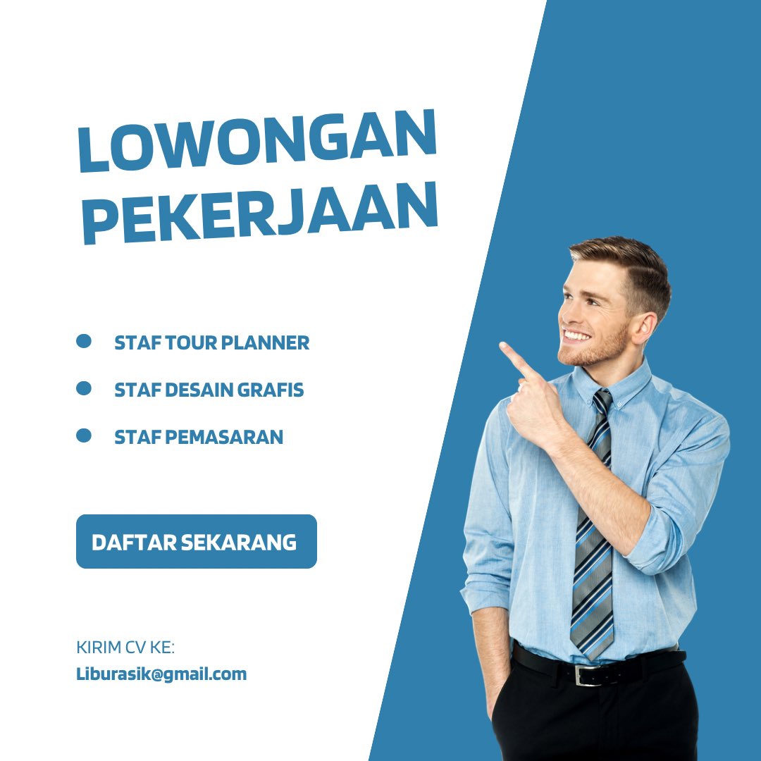 LiburAsik's tweet photo. Minas lagi buka loker nih nder.. dicari banyak Tour Planner khususnya.. buruan daftar nder! https://t.co/GtfNRn0qTI