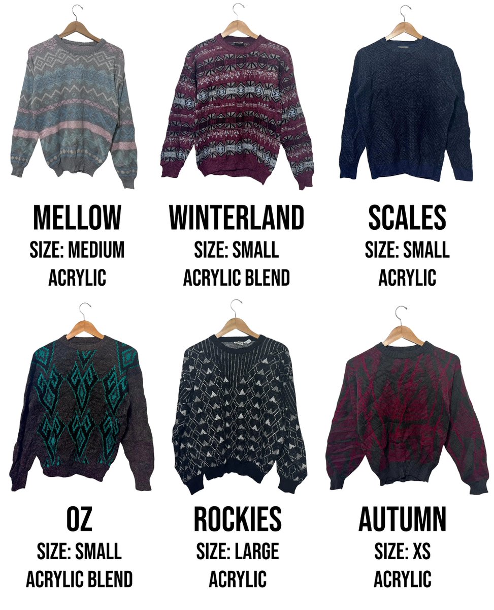 BeardedBee's tweet image. 🍁 It's SWEATER WEATHER &amp;amp; our vintage sweaters just restocked! Grab them while they last! 😊 #sweaterweather #sweaterseason #vintagesweaters