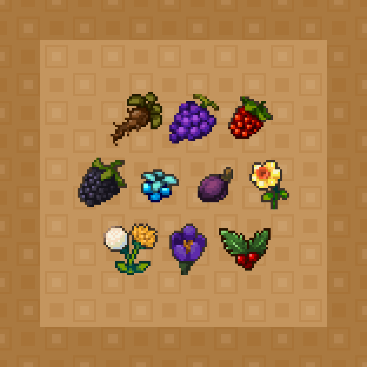 SkabPixels's tweet photo. Few more Stardew Valley forageable icons I'm remaking
#pixelart https://t.co/LLB0Cv7uTU