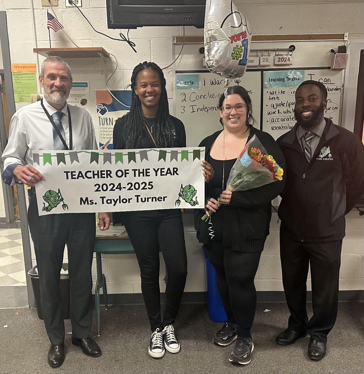 westcaryimps's tweet photo. Congrats to our 24-25 Teacher of the Year, Ms. Turner! Her dedication, passion, and commitment to our students is evident daily. We’re so proud and grateful for all you do to inspire & lead your students & peers alike! #wcmsteacheroftheyear #wcmsheartwork2024 #westcarystrong https://t.co/ki2m15a3vC