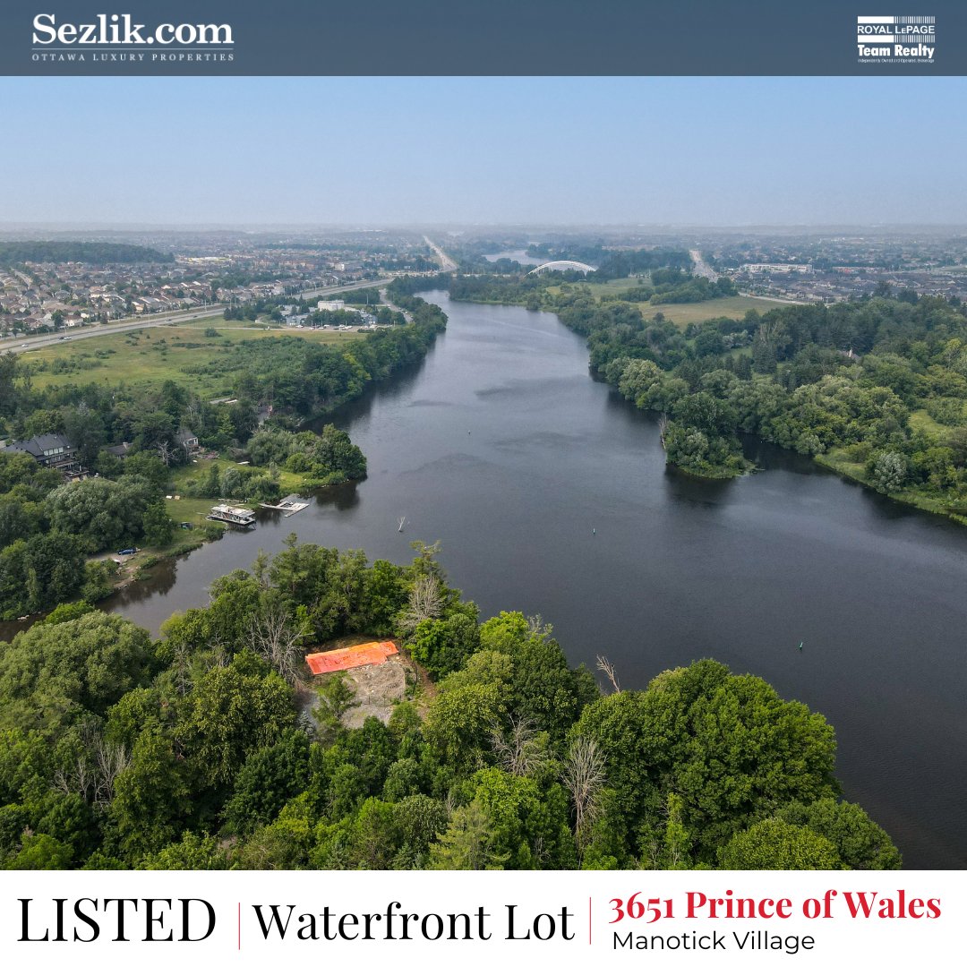 ⭐For Sale⭐
Waterfront Lot
📍3651 Prince of Wales Drive - Manotick Village
$1,499,000