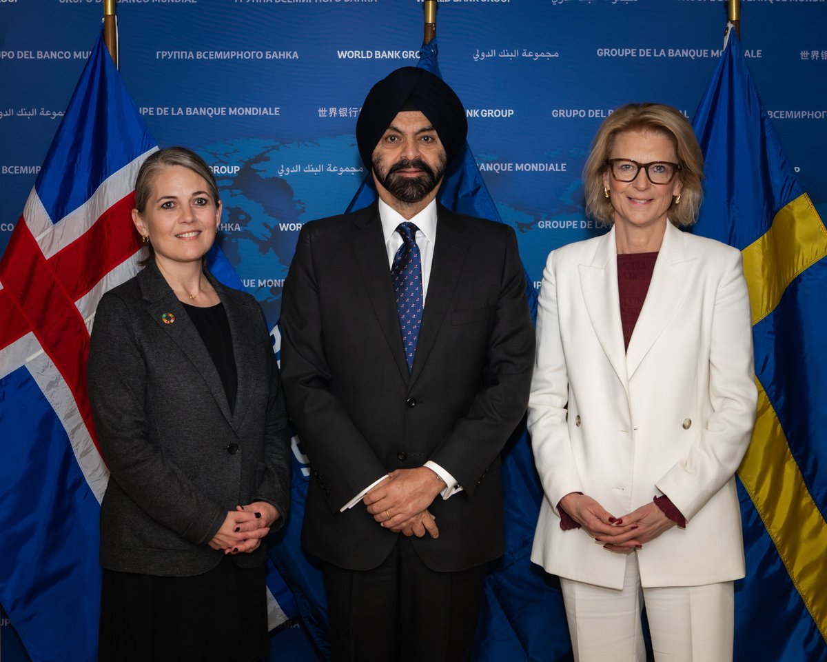 🇸🇪 Sweden and 🇮🇸 Iceland commit to investing in hybrid capital, expanding the Bank’s lending capacity. wrld.bg/2Y4850TTS7p #WBGMeetings