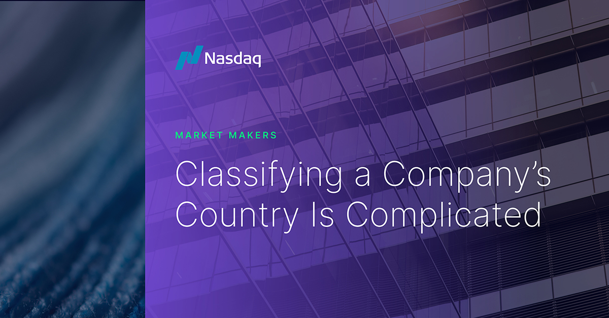 Country of Incorporation is an easy data point to collect—but it says more about where a company’s founder grew up. 

If you’re a company with foreign founders but large U.S. operations, and you’d like more access to U.S. capital markets: nasdaq.com/articles/class… #MarketMakers