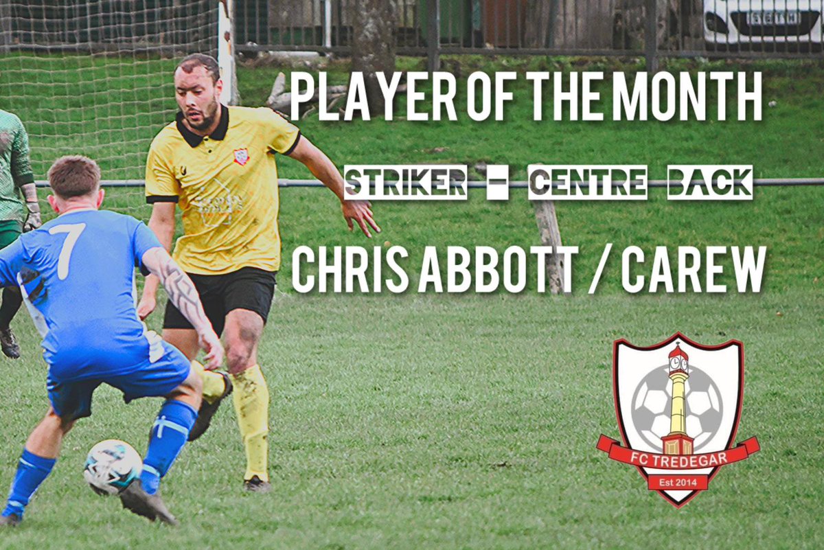 FCTredegar's tweet photo. ☆Player of the month award☆
The club would like to congratulate @AbbottC777 on being named our players of the month by our management team. Carew has been outstanding this month even when he has been asked to play further back in defence for the team. Llongyfarchiadau https://t.co/xLmTnTYezU