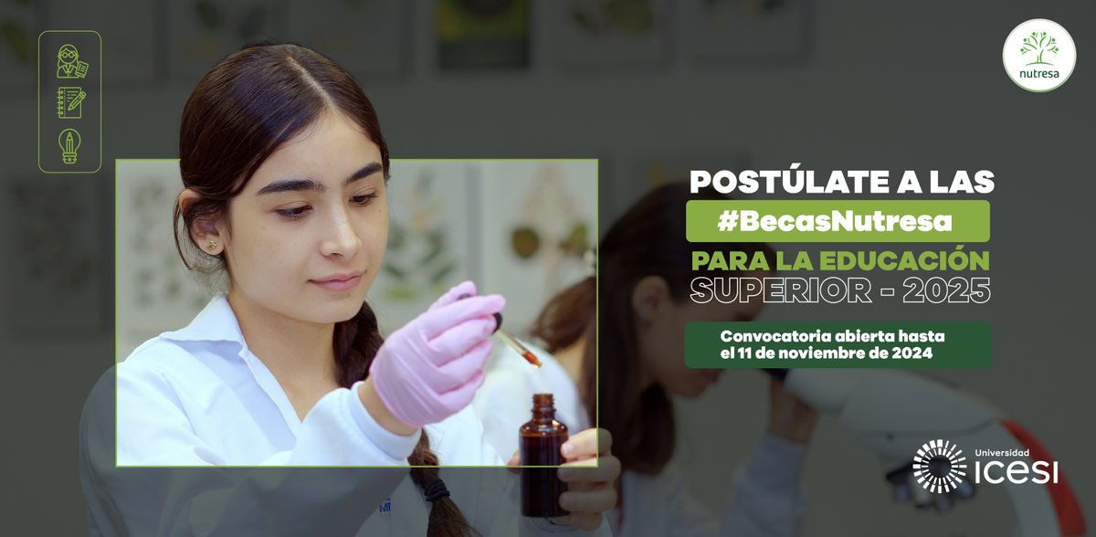 🚨 ¡#BecasNutresa del 90% para estudiar en @Unicesi! abrimos inscripciones para jóvenes talentosos entre 16 y 28 años. Hasta el 11 de noviembre. ¡Aplica ya! 👉 bit.ly/3Uv7xZJ

#BecasNutresa #Educación #TalentoJoven #EntreTodos