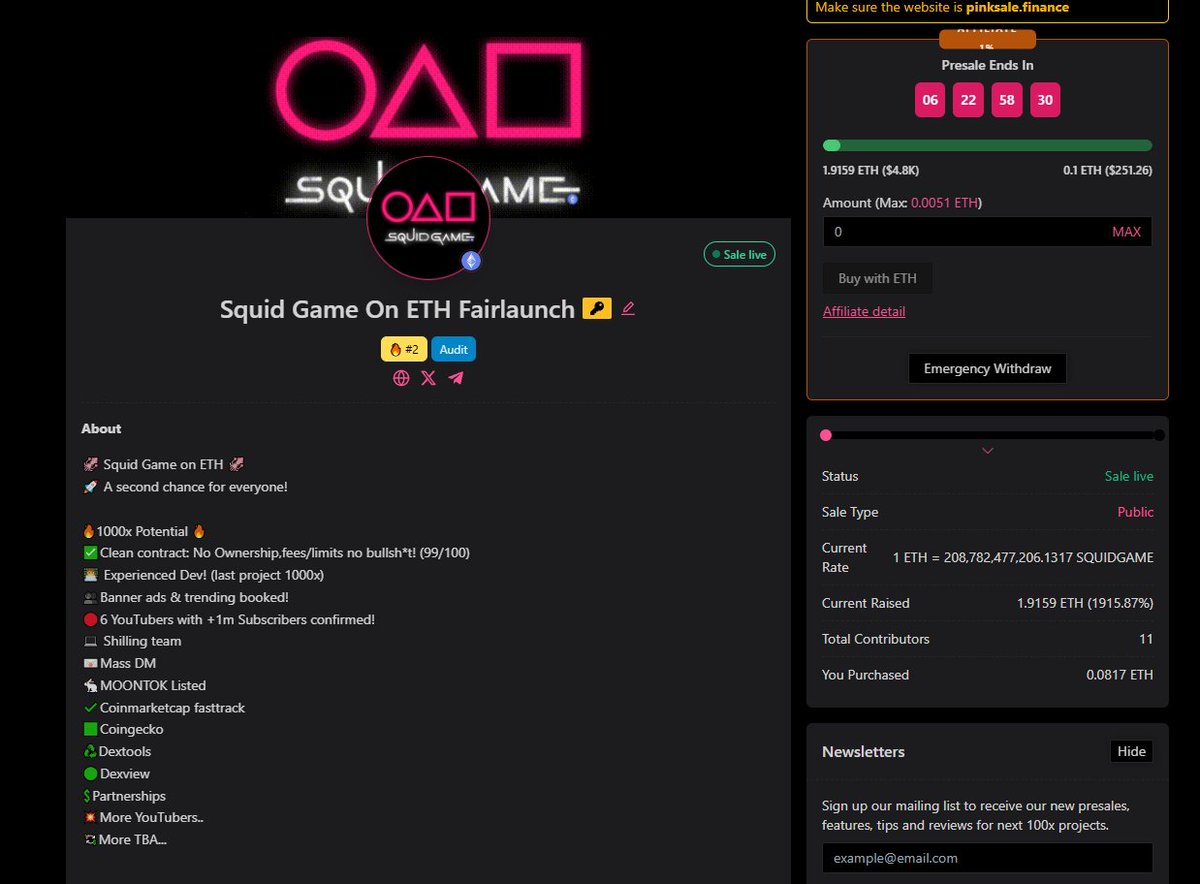 Squid Game on ETH tweet media