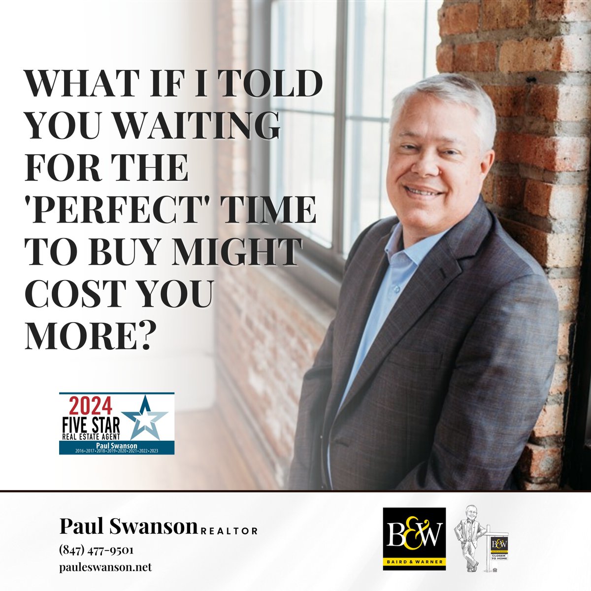 PaulESwanson's tweet photo. Many people believe that waiting for the "perfect" time to buy a home will save them money, but in reality, waiting could actually cost you more. Here’s why:

🏠 Rising Home Prices: As demand grows and the market shifts, home prices typically rise over time. By delaying, you c... https://t.co/dDs3kYWNLp