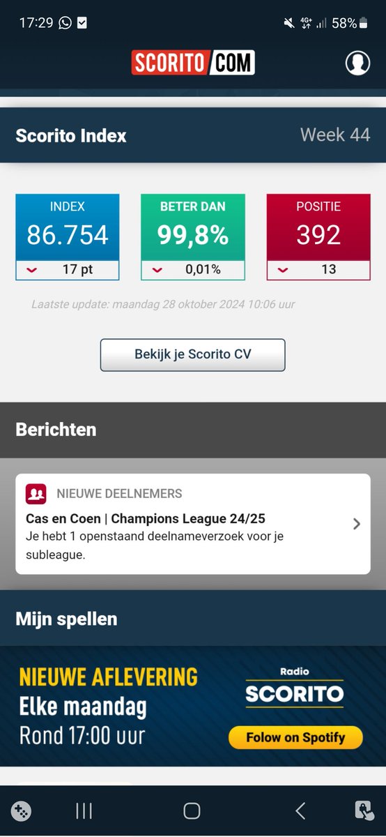 Cas__Jansen's tweet photo. @MeneerScorito 
Hebben jullie al vaker gehoord dat deelnameverzoeken niet werken?
Ik ben beheerder van een subleague, maar als ik op onderstaand bericht klik, loopt de app vast. Dit is al meerdere dagen zo https://t.co/r83cZc1E97