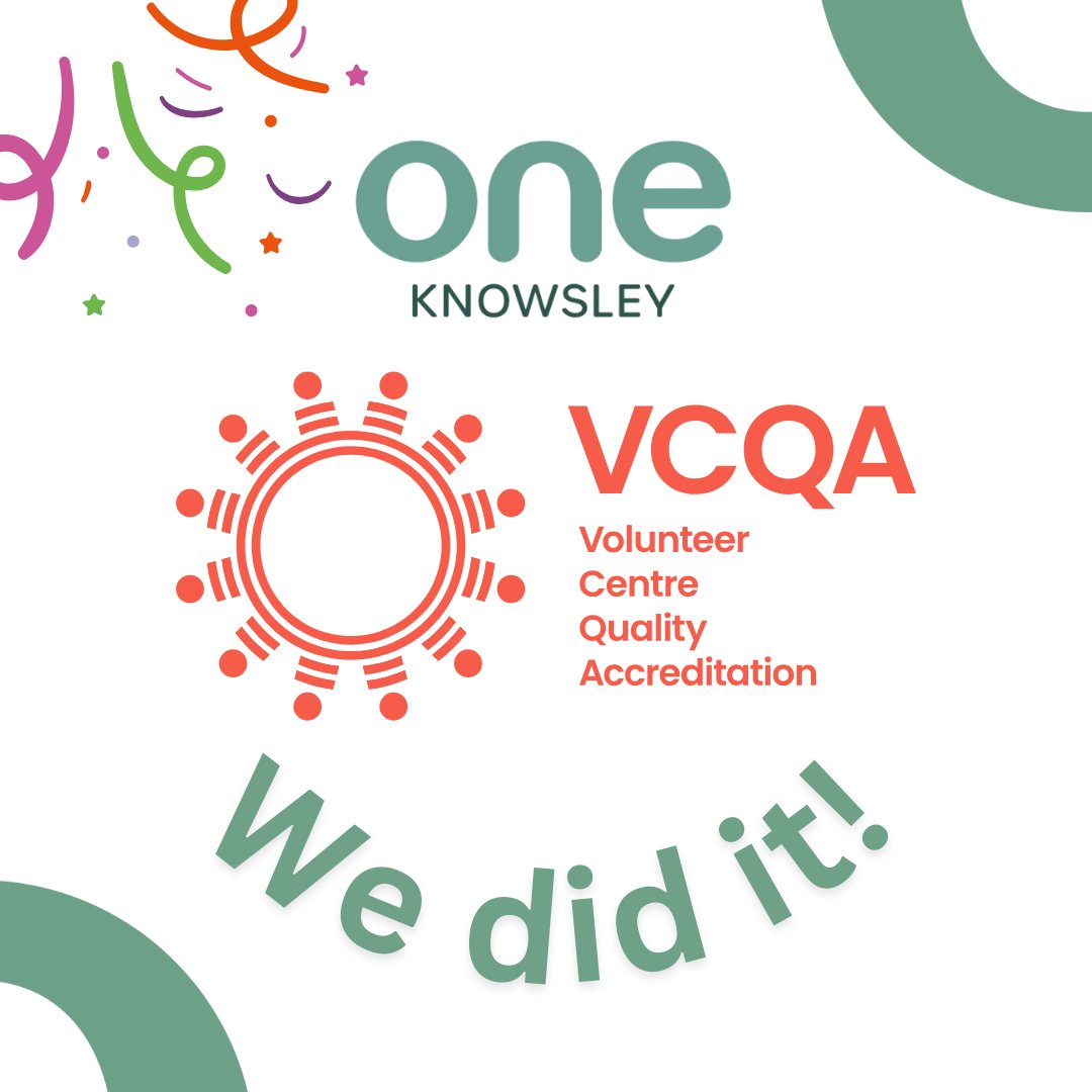 📣 Exciting News!
We are thrilled to announce that One Knowsley has been awarded the Volunteer Centre Quality Accreditation (VCQA)! 🏆

A big thank you and well done to our amazing team and partners who worked hard to make this achievement possible! 👏
#TeamOneKnowsley #VCQA
