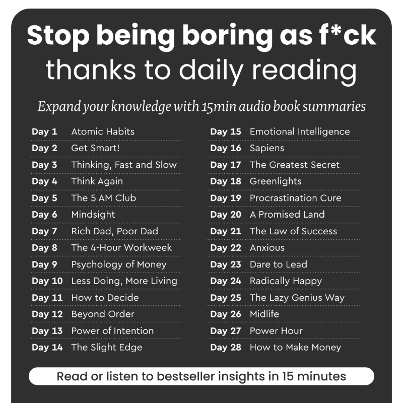 blinkist's tweet photo. Thousands swear by the tips to be more interesting. I gave it a go to see what all the fuss was about.