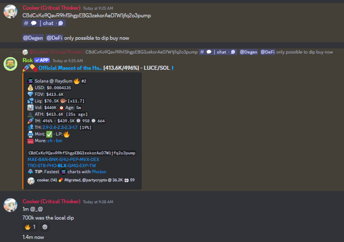 PastelAlpha's tweet image. Find at 35k $LUCE by member Party

Called at 150k-400k, now sitting at 1.7m ATH