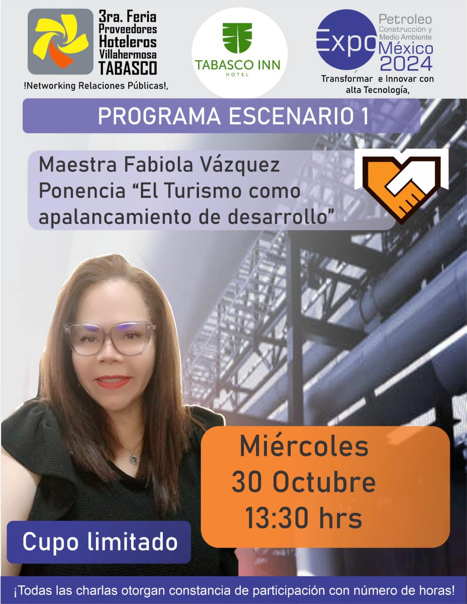 3er Feria de Proveedores Hoteleros  y 1er Expo Petróleo, Construcción y Medio Ambiente 2024.
Comparto el Programa de Evento
30 y 31 de Octubre a partir de las 12:00 pm a 6 pm
Adjunto programa y link de registro para que tengan acceso inmediato al evento.
docs.google.com/.../1FAIpQLSeJ…