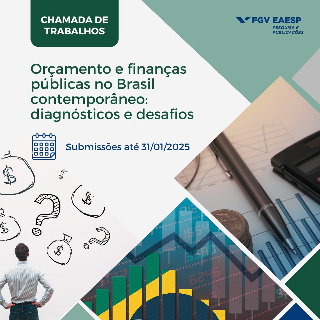 FGVEAESPesquisa's tweet photo. Os #CGPC convidam para a submissão de artigos que abordem orçamento e finanças públicas no Brasil. Pesquisas inovadoras com diferentes metodologias e focos são bem-vindas. Confira: https://t.co/6TBYHTbm5C
#ChamadadeTrabalhos #FinançasPúblicas #GestãoPública #Orçamento #FGVEAESP https://t.co/jJxnNdsBe9