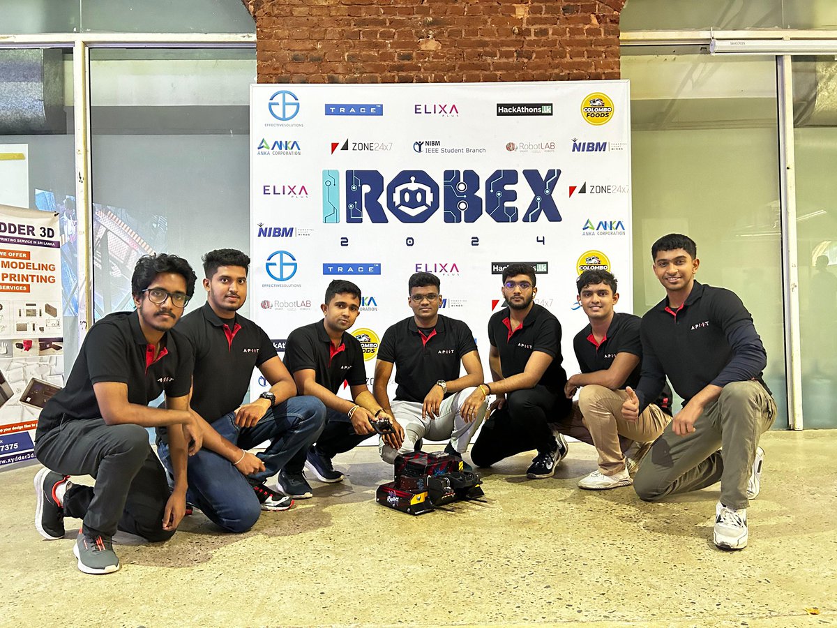 ShihanAcsteQ's tweet photo. Yet another proud moment🏆🔥 As the mentor of the team raptors of APIT Kandy, the team achieved the victory being the TOP-8 from over more than 50 robots at IROBEX robot battle organized by NIBM. 

Congratulations guys and let’s fire up some more in the future 🔥 #robotics #win https://t.co/dQD5dmx1kh