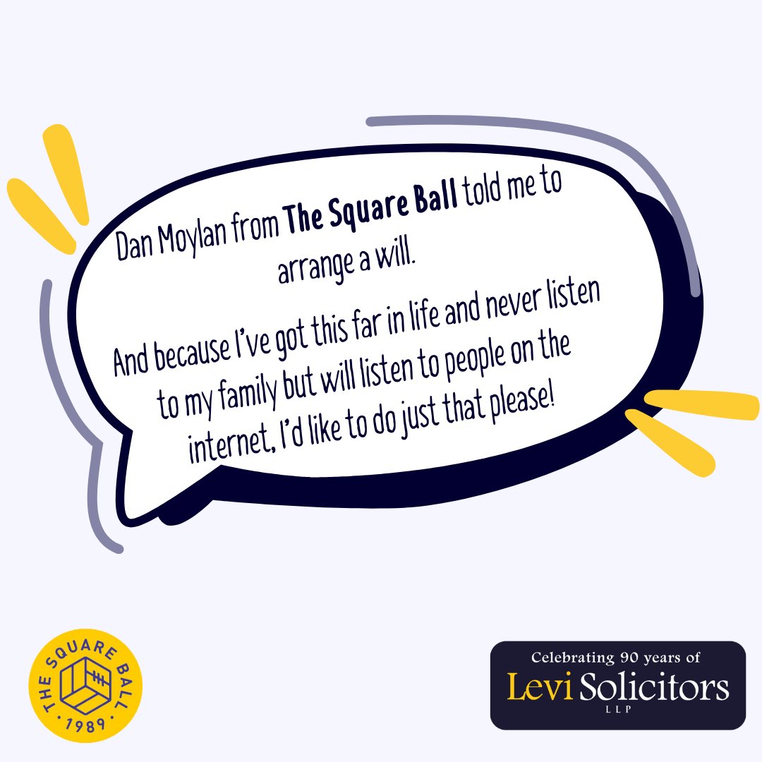 We can tell you lots of reasons why you should have an up to date will. 

Or you could just listen to our friends at <a href="/TheSquareBall/">The Square Ball</a>!

Either way, you’ve only got 3 more days to get the increased birthday discount. Get in touch: levisolicitors.co.uk/thesquareball

#TheBigThree