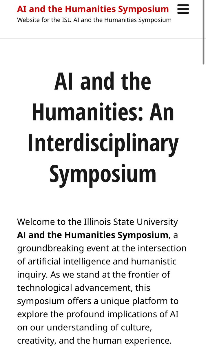 Check out our new website for the AI and the Humanities Symposium happening next semester at ISU! 

 about.illinoisstate.edu/aihumanitiesis…