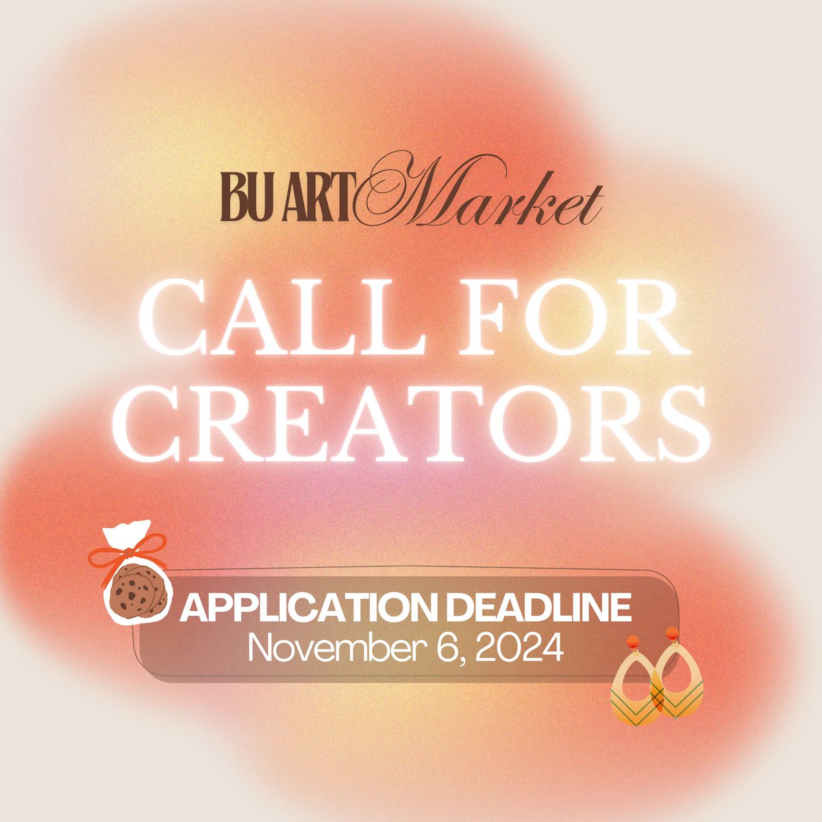 Are you an artist, crafter, engineer, or musician, or have something you'd like to sell? Consider selling your work at the BU Art Market!  Open to current BU students, staff, faculty, and alumni. 

Applications close Nov 6.

🔗 Visit the link in our bio to learn more and apply.