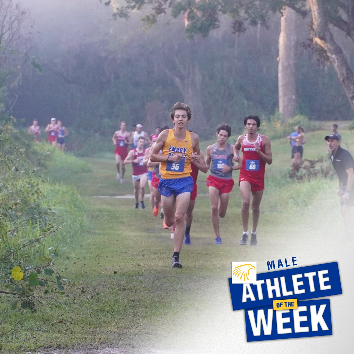 Congratulations Nicholas Scarangelli
for winning Athlete of the Week. He was the best finisher for the Blue &amp; Gold in the Sunshine State Conference Championship, taking home SSC Men's Cross Country Championship Team honors and recorded a season-best.
