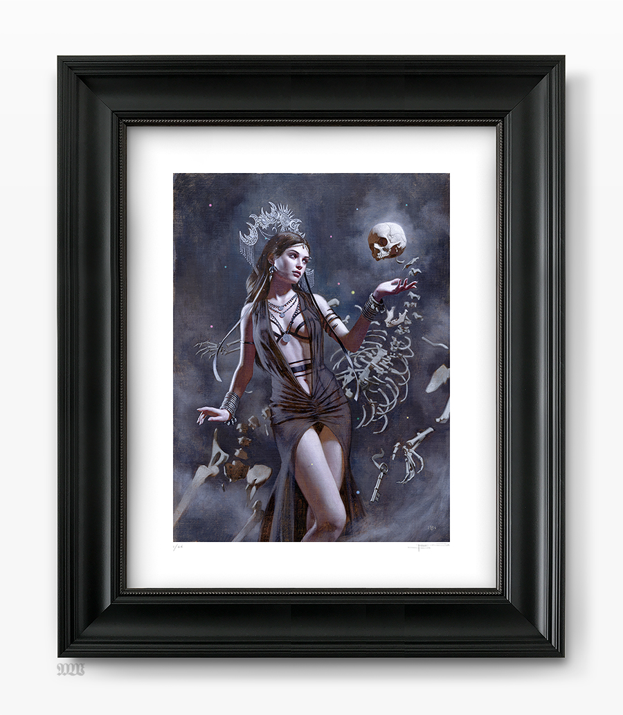 tombagshaw's tweet photo. Hi all, my piece 'Daughter of Hecate' is now available as a limited edition print from @MoonlightArtsCo 
Shes 16x20" incl a margin for framing, in an edition of 66.
You can pick one up from @MoonlightArtsCo in their 'Spooky SZN' collection: https://t.co/Z3CL0avgij https://t.co/LGcuq9dlh8